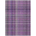 5' X 8' Purple Plaid Washable Non Skid Indoor Outdoor Area Rug
