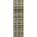 8' Runner Taupe Plaid Washable Non Skid Indoor Outdoor Runner Rug