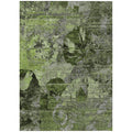 5' X 8' Green And Gray Floral Washable Non Skid Indoor Outdoor Area Rug