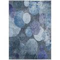 8' X 10' Gray And Blue Abstract Washable Non Skid Indoor Outdoor Area Rug