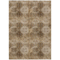 8' X 10' Taupe Floral Medallion Washable Non Skid Indoor Outdoor Area Rug