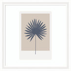 Muted Tan and Blue Colorblock Botanical Palm by The Creative Bunch Studio Framed Wall Art Print