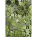 5' X 8' Fern Green And Gray Floral Washable Non Skid Indoor Outdoor Area Rug