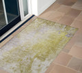 2' X 3' Gold Beige And Purple Abstract Washable Non Skid Indoor Outdoor Area Rug