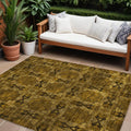 10' X 14' Chocolate Floral Medallion Washable Non Skid Indoor Outdoor Area Rug