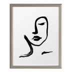 Blake Face Line Print Framed Printed Glass by Viola Kreczmer