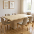 84 Natural Solid Wood Pedestal Base Dining Table