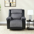 39 Black And Gray Faux Leather And Fabric Manual Recliner