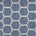 12 Blue And Ivory Geometric Indoor Outdoor Runner Rug