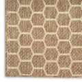 12 Natural And Beige Geometric Indoor Outdoor Runner Rug