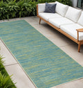 20 Blue And Green Indoor Outdoor Runner Rug