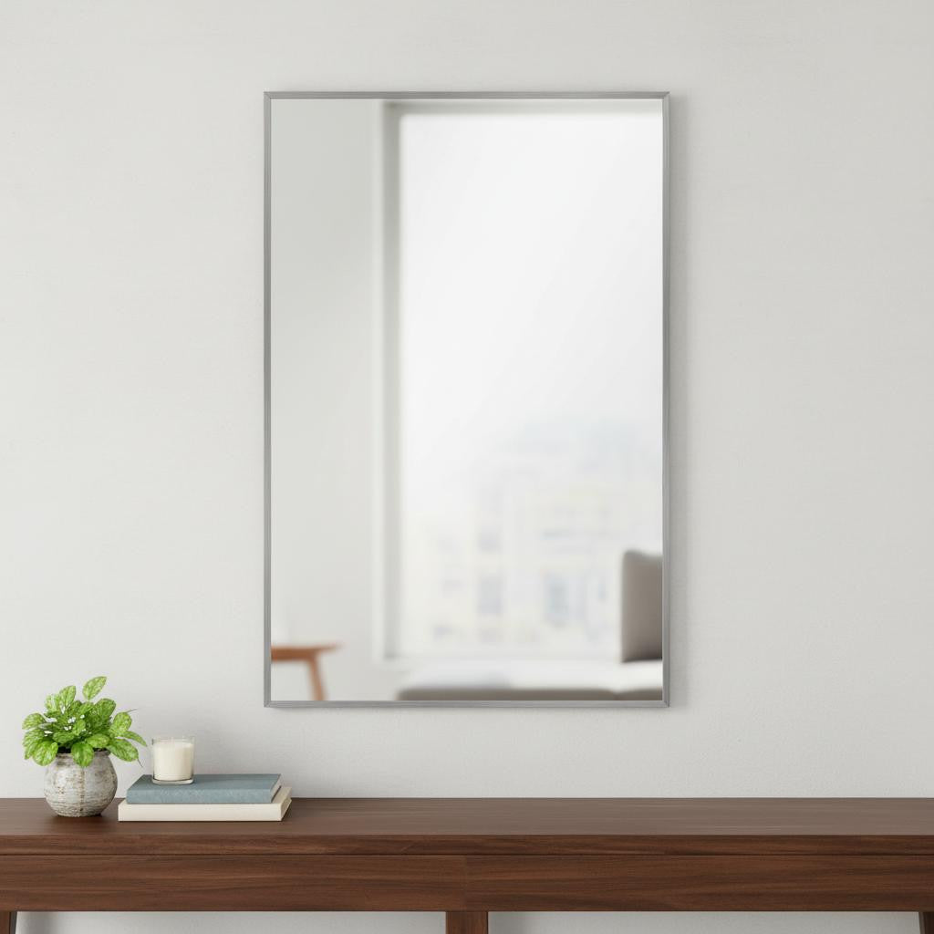 36 Silver Aluminum Framed Accent Mirror