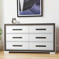 60 Gray And Black Wood Six Drawer Double Dresser
