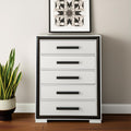 48 Gray And Black Wood Five Drawer Dresser