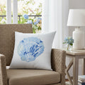 18 Blue And White Coastal Seashell Throw Pillow