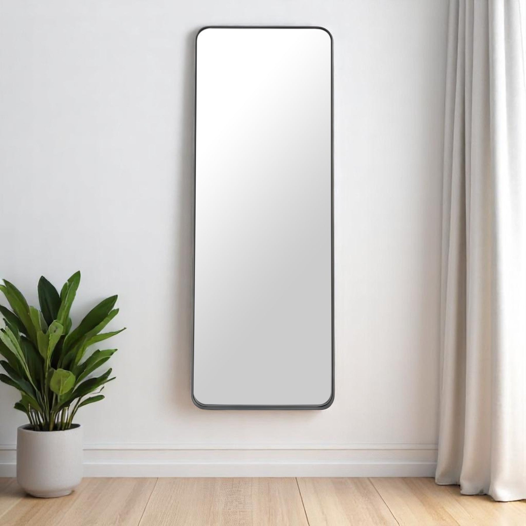 66 Black Steel Framed Full Length Mirror