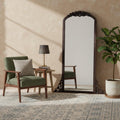 67 Inch Brown Solid Wood Framed Full Length Mirror
