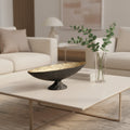 14 Black And Gold Aluminum Oval Pedestal Centerpiece Bowl