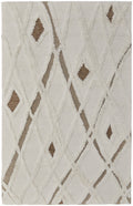 10' X 14' Ivory Taupe and Brown Wool Geometric Hand Tufted Area Rug