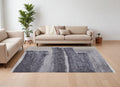 8' X 10' Dark Gray and Ivory Abstract Hand Tufted Area Rug