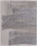 4' X 6' Gray and Ivory Abstract Hand Tufted Area Rug