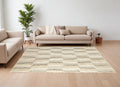 6' X 9' Ivory Wool Geometric Hand Woven Area Rug