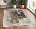4' X 6' Gray Black and Brown Abstract Power Loom Area Rug
