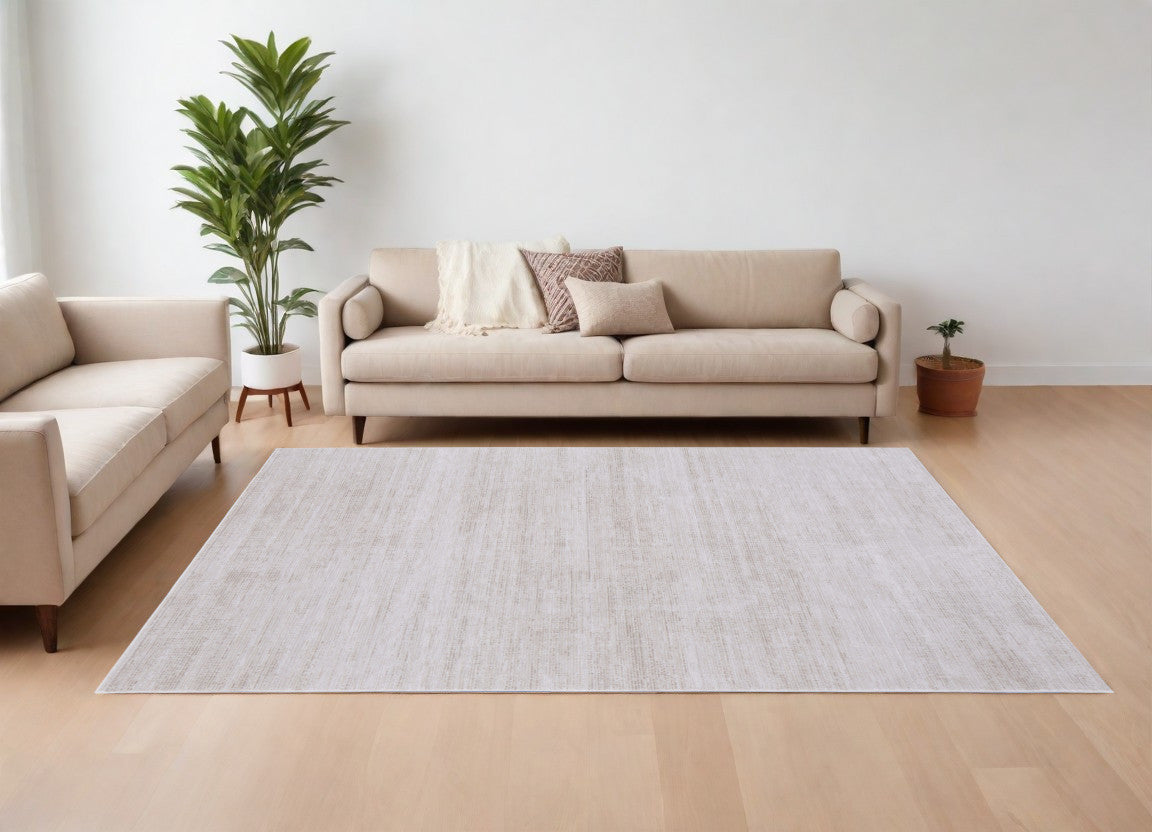 7' X 10' Ivory Power Loom Area Rug