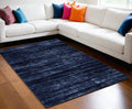 5' X 8' Black and Blue Power Loom Area Rug