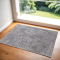 2' X 3' Gray Abstract Hand Woven Worn Faded Area Rug