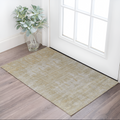 2' X 3' Yellow and Ivory Abstract Hand Woven Area Rug