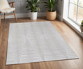 4' X 6' Ivory Geometric Hand Woven Area Rug