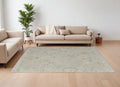 8' X 12' Gray and Brown Wool Floral Hand Knotted Area Rug