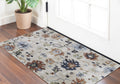 2' X 3' Ivory Red and Blue Floral Power Loom Area Rug