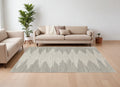 8' X 10' Gray and Ivory Ombre Hand Woven Area Rug