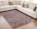 5' X 8' Pink Taupe and Gray Abstract Power Loom Area Rug