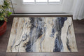 2' X 3' Blue Gray and Tan Abstract Power Loom Area Rug