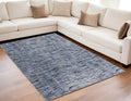 5' X 8' Blue Ivory and Tan Abstract Power Loom Area Rug