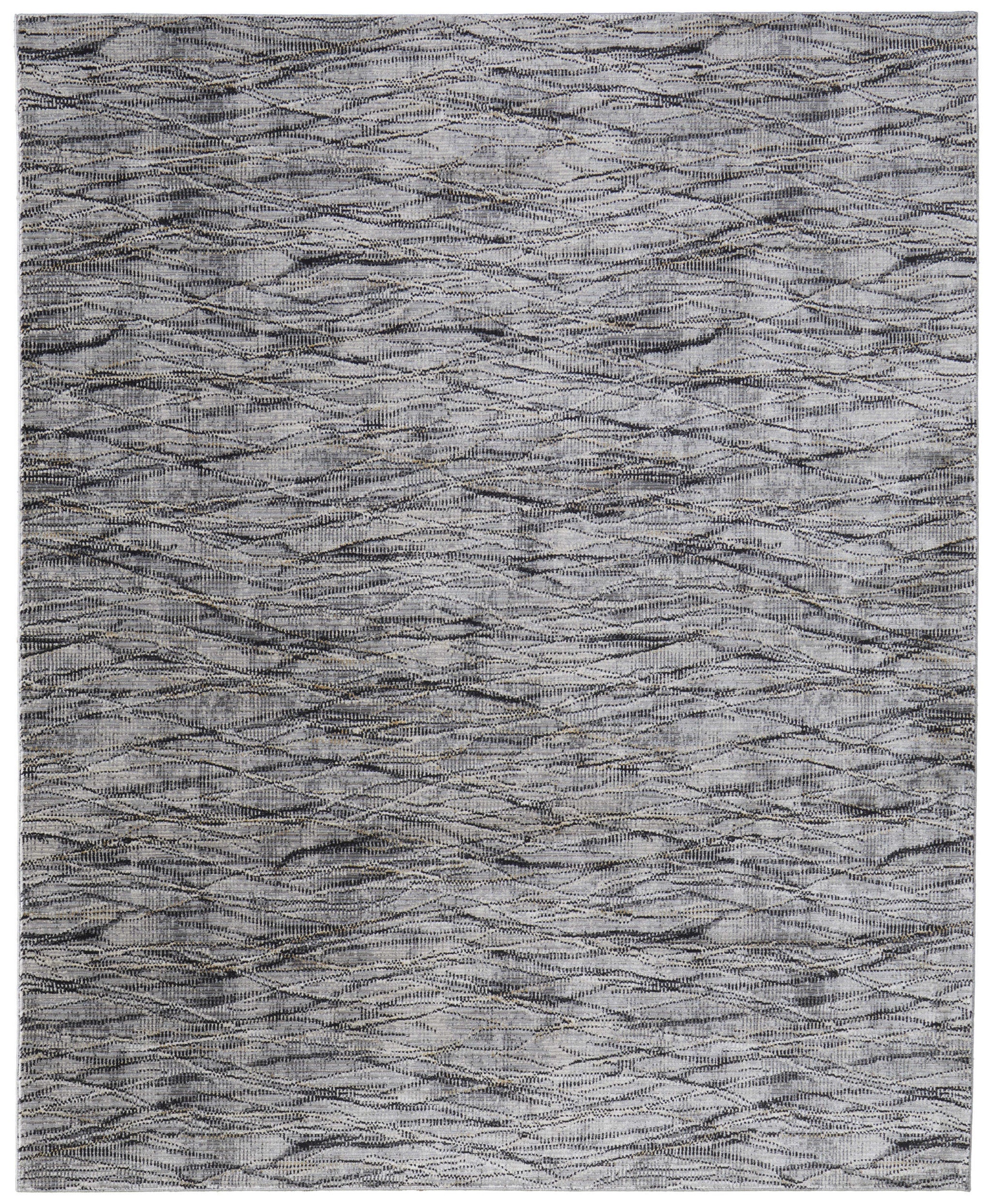 8' X 10' Gray Ivory and Tan Abstract Power Loom Area Rug