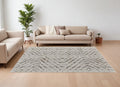 10' X 14' Ivory and Brown Geometric Power Loom Area Rug