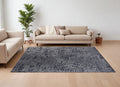 9' X 12' Black Gray and Ivory Abstract Hand Woven Area Rug