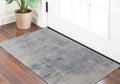 2' X 3' Gray Taupe and Blue Abstract Hand Tufted Area Rug