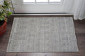 2' X 3' Tan and Gray Wool Geometric Hand Knotted Area Rug
