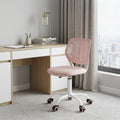 Pink and White Adjustable Height Swivel Rolling Office Chair