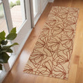 6 Beige and Bronze Floral Washable Area Rug With UV Protection