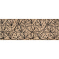 6 Beige and Black Floral Washable Runner Rug With UV Protection