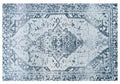 2 X 3 Blue Gray Oriental Distressed Washable Area Rug With UV Protection