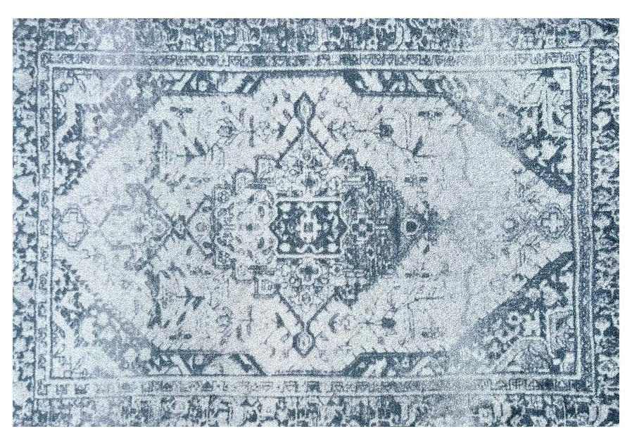 2 X 3 Blue Gray Oriental Distressed Washable Area Rug With UV Protection