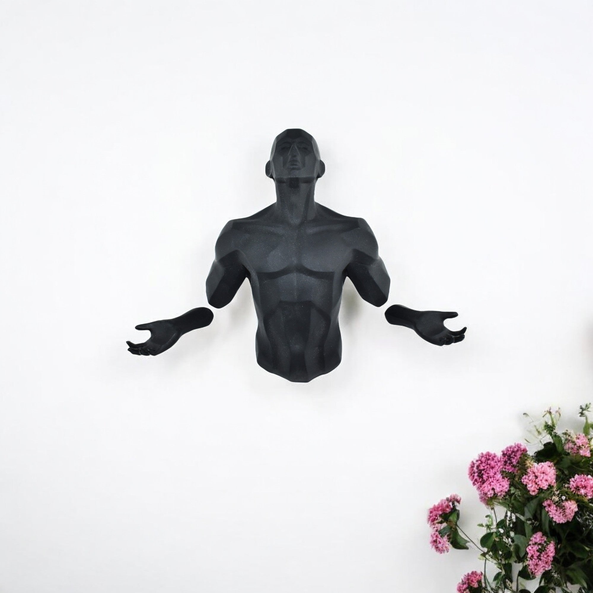 6'' X 4'' Black Resin Bursting Man Hanging Dimensional Sculpture