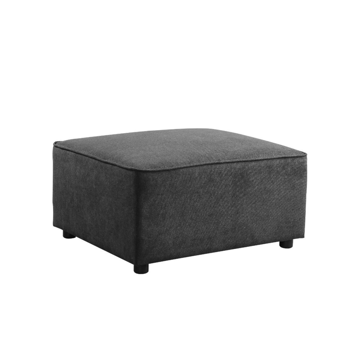 Ottoman, Gray Fabric